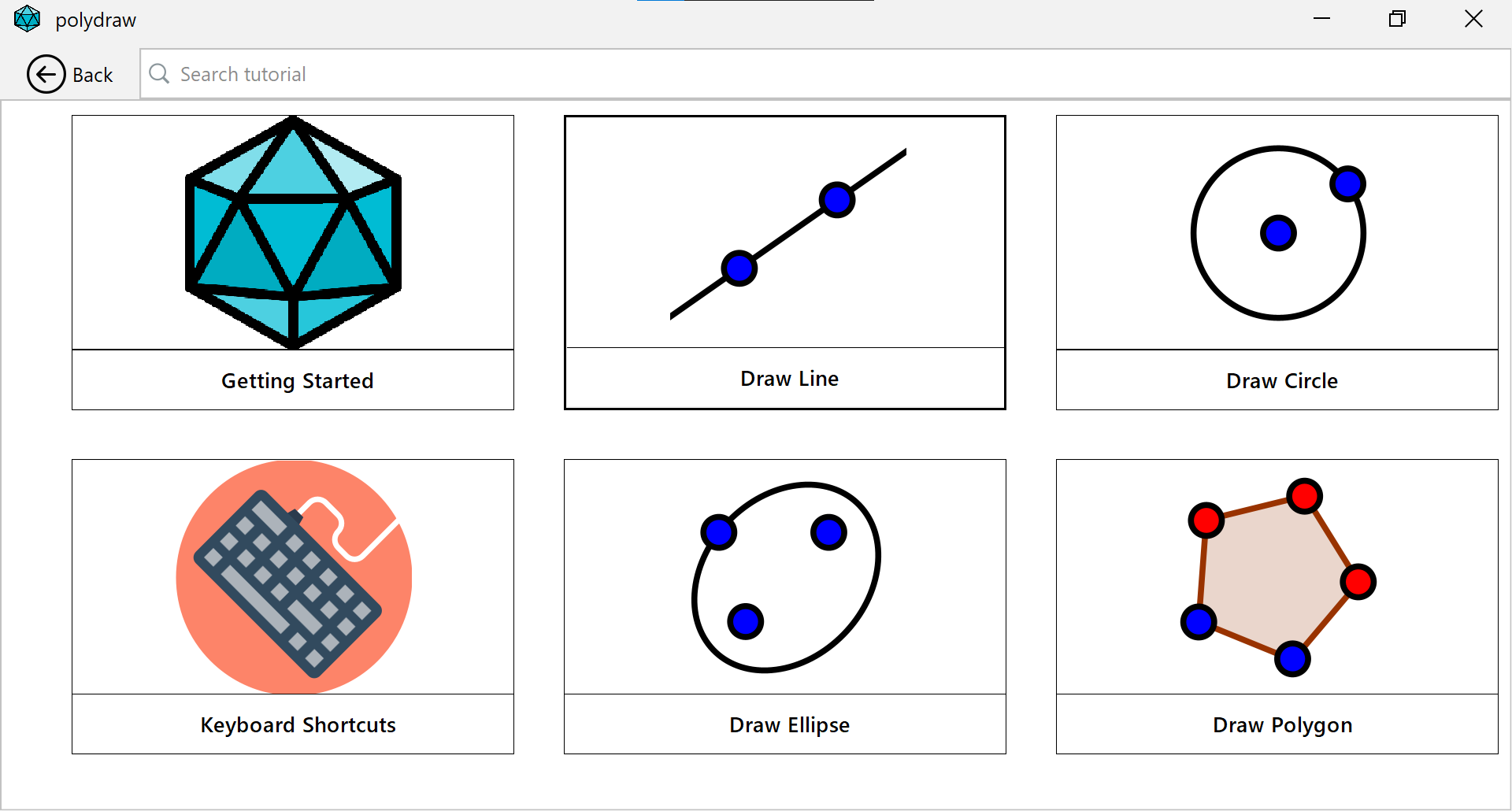 polydraw tutorial screen